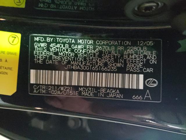 Photo 10 from auction – 2006 LEXUS ES 330 with VIN JTHBA30G165166235