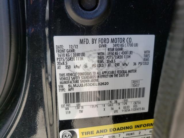 Photo 10 from auction – 2013 LINCOLN NAVIGATOR with VIN 5LMJJ2J53DEL02620