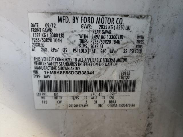 Photo 10 from auction – 2013 FORD EXPLORER L with VIN 1FM5K8F85DGB38041