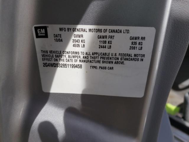 Photo 10 from auction – 2005 BUICK LACROSSE C with VIN 2G4WD532851199458
