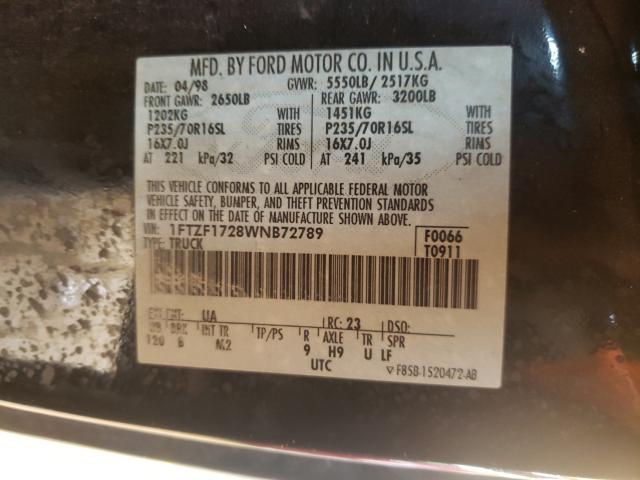 Photo 10 from auction – 1998 FORD F150 with VIN 1FTZF1728WNB72789