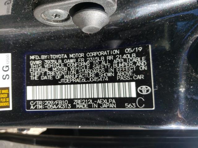 Photo 10 from auction – 2020 TOYOTA COROLLA LE with VIN JTDEPRAE6LJ045474