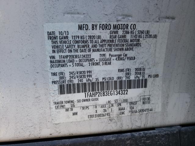 Photo 10 from auction – 2014 FORD TAURUS SEL with VIN 1FAHP2E83EG134322