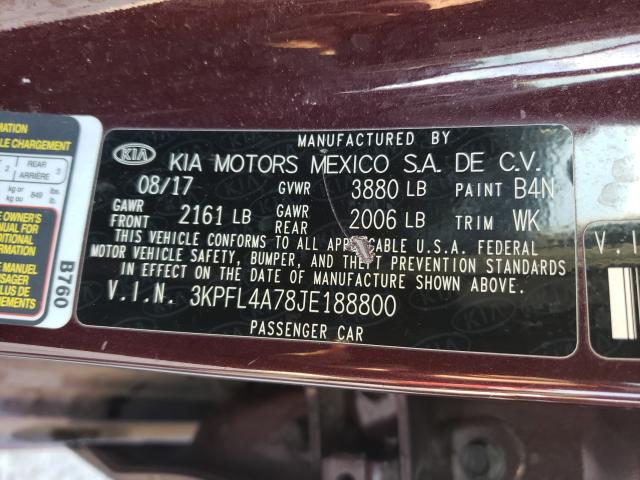 Photo 10 from auction – 2018 KIA FORTE LX with VIN 3KPFL4A78JE188800