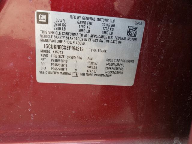 Photo 10 from auction – 2014 CHEVROLET SILVERADO with VIN 1GCUKRECXEF194219