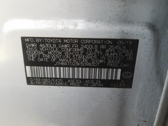 Photo 10 from auction – 2019 LEXUS IS 300 with VIN JTHBA1D23K5098307