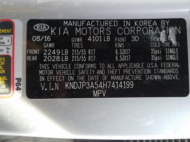 Photo 10 from auction – 2017 KIA SOUL + with VIN KNDJP3A54H7414199