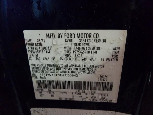 Photo 10 from auction – 2011 FORD F150 SUPER with VIN 1FTFW1EF1BFC50942