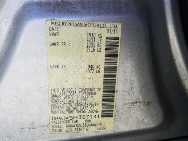 Photo 10 from auction – 2014 NISSAN ALTIMA 2.5 with VIN 1N4AL3AP5EN367131
