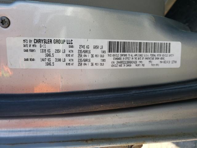 Photo 10 from auction – 2011 CHRYSLER TOWN & COU with VIN 2A4RR5DG3BR802420