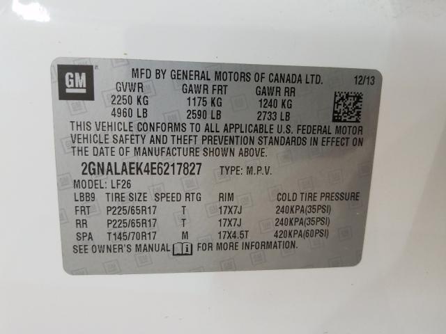 Photo 10 from auction – 2014 CHEVROLET EQUINOX LS with VIN 2GNALAEK4E6217827