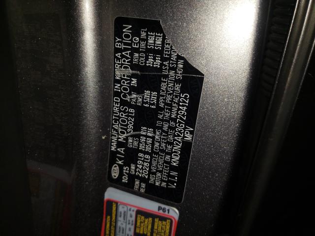 Photo 10 from auction – 2016 KIA SOUL with VIN KNDJN2A23G7294125