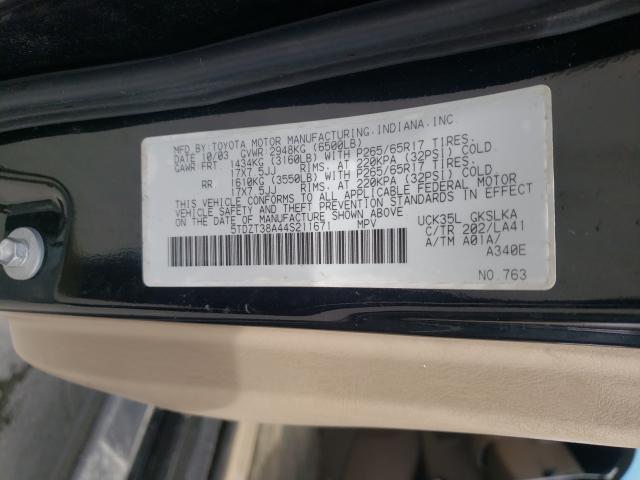 Photo 10 from auction – 2004 TOYOTA SEQUOIA LI with VIN 5TDZT38A44S211671