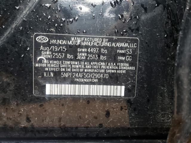 Photo 10 from auction – 2016 HYUNDAI SONATA SE with VIN 5NPE24AF5GH290470