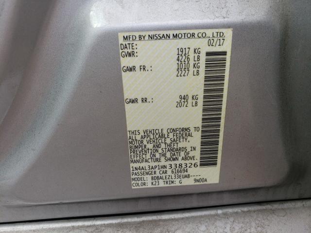 Photo 10 from auction – 2017 NISSAN ALTIMA 2.5 with VIN 1N4AL3AP1HN338326