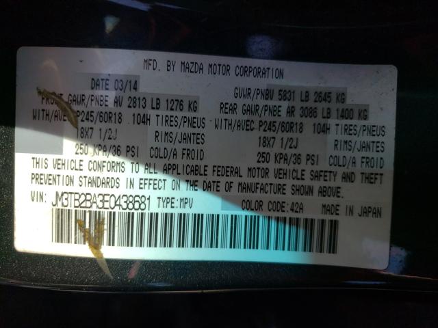 Photo 10 from auction – 2014 MAZDA CX-9 SPORT with VIN JM3TB2BA3E0438681