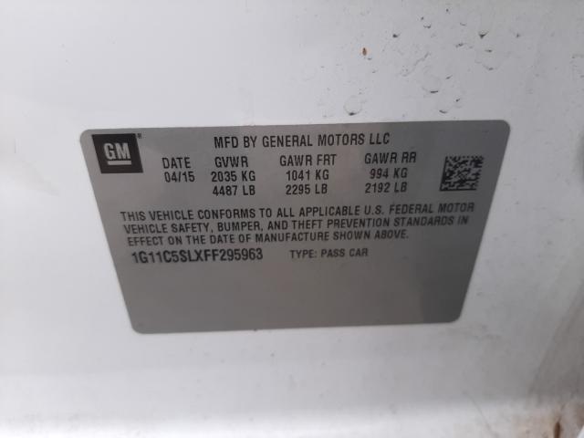 Photo 10 from auction – 2015 CHEVROLET MALIBU 1LT with VIN 1G11C5SLXFF295963