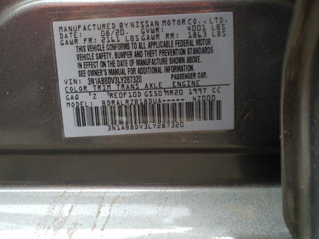 Photo 10 from auction – 2020 NISSAN SENTRA SR with VIN 3N1AB8DV3LY287320