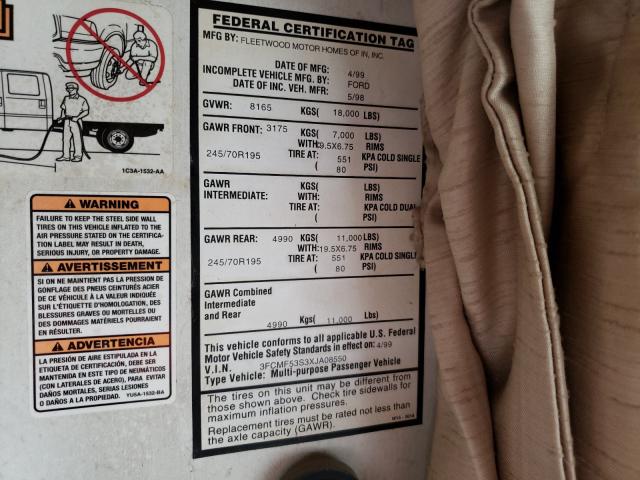 Photo 10 from auction – 1999 FORD F550 SUPER with VIN 3FCMF53S3XJA08550