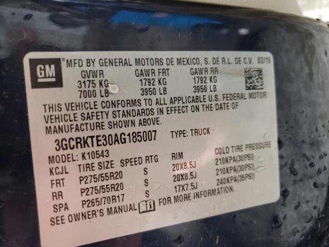 Photo 10 from auction – 2010 CHEVROLET SILVERADO with VIN 3GCRKTE30AG185007