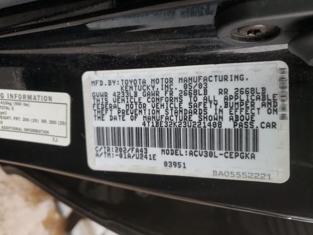 Photo 10 from auction – 2003 TOYOTA CAMRY LE with VIN 4T1BE32K23U221408