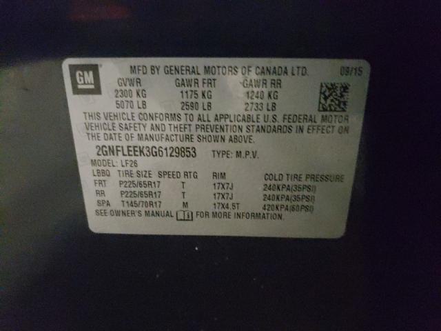Photo 10 from auction – 2016 CHEVROLET EQUINOX LS with VIN 2GNFLEEK3G6129853