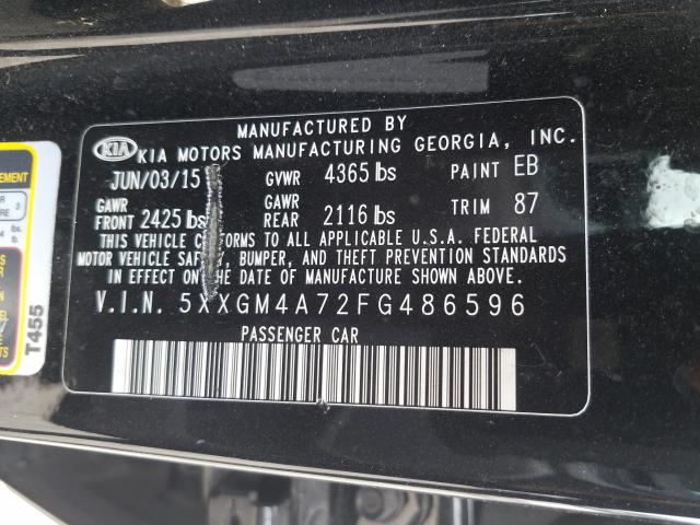 Photo 10 from auction – 2015 KIA OPTIMA LX with VIN 5XXGM4A72FG486596