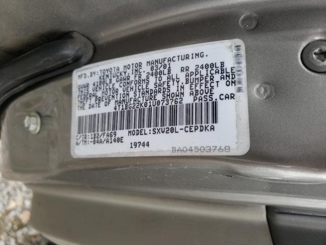 Photo 10 from auction – 2001 TOYOTA CAMRY CE with VIN 4T1BG22K01U073762