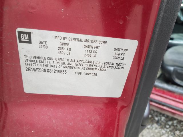 Photo 10 from auction – 2008 CHEVROLET IMPALA LT with VIN 2G1WT58NX81219555