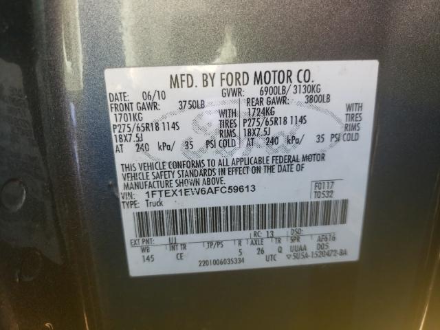 Photo 10 from auction – 2010 FORD F150 SUPER with VIN 1FTEX1EW6AFC59613