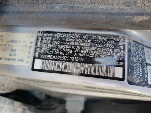 Photo 10 from auction – 1994 MERCEDES-BENZ E 320 with VIN WDBEA32E3RC121645