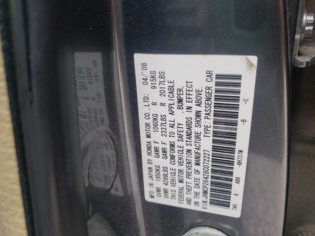 Photo 10 from auction – 2008 HONDA ACCORD LXP with VIN JHMCP26428C072227