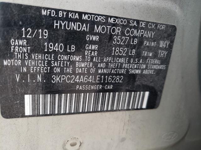 Photo 10 from auction – 2020 HYUNDAI ACCENT SE with VIN 3KPC24A64LE116282