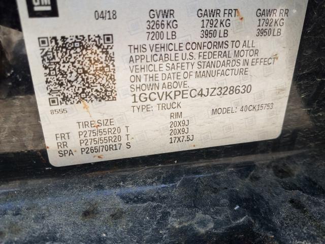 Photo 10 from auction – 2018 CHEVROLET SILVERADO with VIN 1GCVKPEC4JZ328630