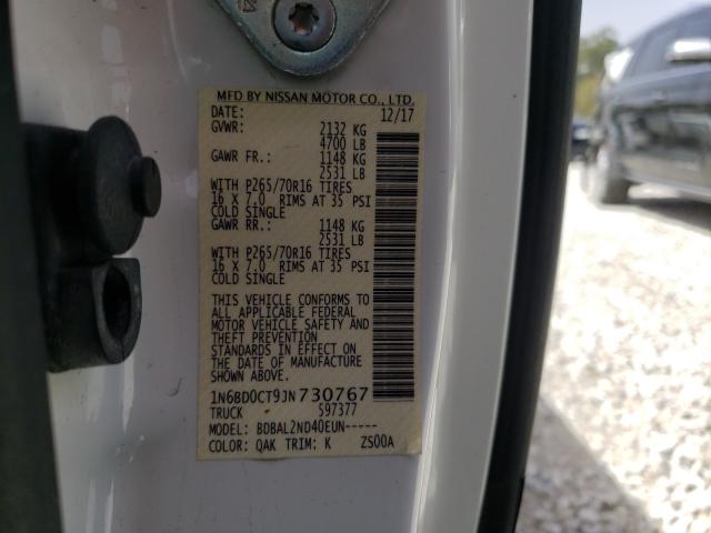 Photo 10 from auction – 2018 NISSAN FRONTIER S with VIN 1N6BD0CT9JN730767