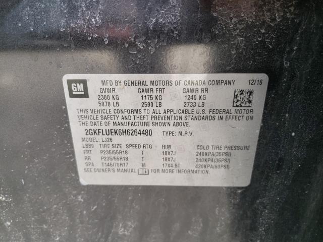 Photo 10 from auction – 2017 GMC TERRAIN SL with VIN 2GKFLUEK6H6264480