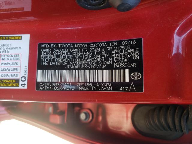 Photo 10 from auction – 2017 TOYOTA COROLLA IM with VIN JTNKARJEXHJ527484