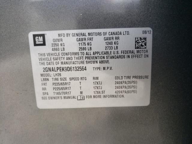 Photo 10 from auction – 2013 CHEVROLET EQUINOX LT with VIN 2GNALPEK9D6132564