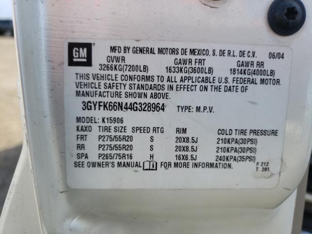 Photo 10 from auction – 2004 CADILLAC ESCALADE E with VIN 3GYFK66N44G328964