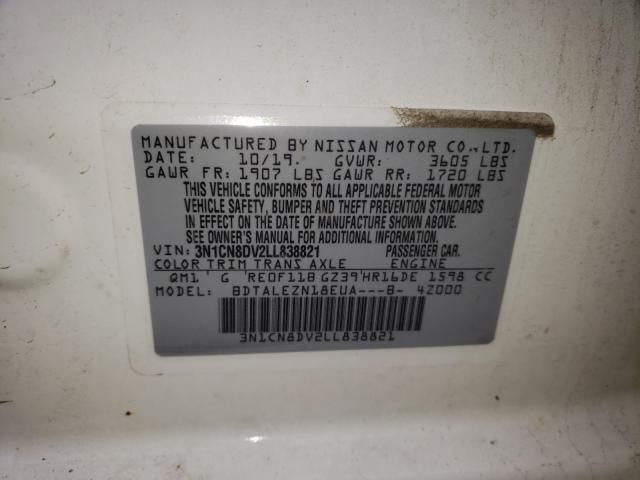Photo 10 from auction – 2020 NISSAN VERSA with VIN 3N1CN8DV2LL838821