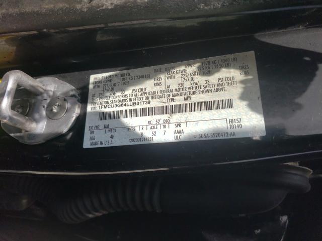 Photo 10 from auction – 2020 FORD ESCAPE SE with VIN 1FMCU0G64LUB01739