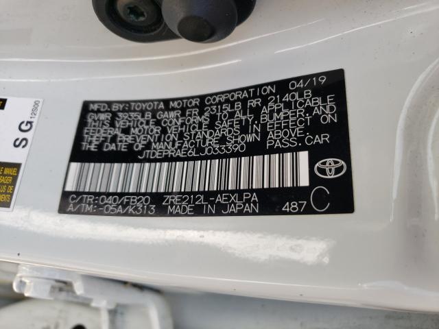 Photo 10 from auction – 2020 TOYOTA COROLLA LE with VIN JTDEPRAE6LJ033390