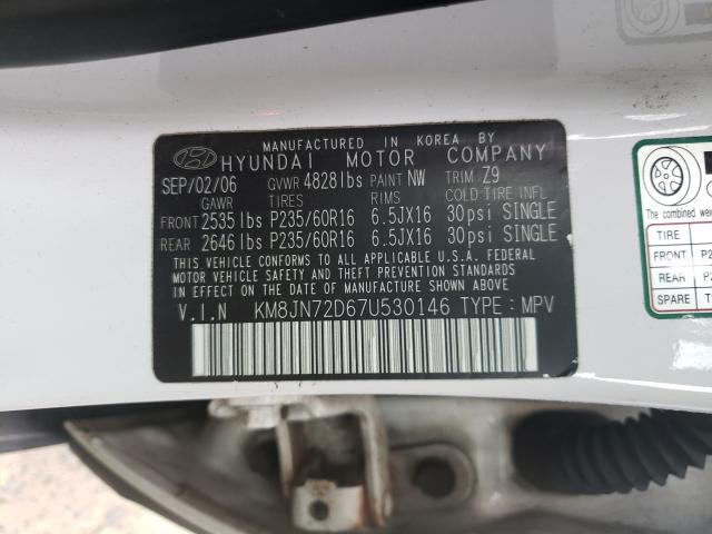 Photo 10 from auction – 2007 HYUNDAI TUCSON SE with VIN KM8JN72D67U530146