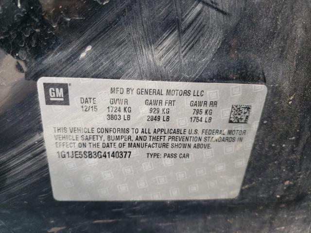 Photo 10 from auction – 2016 CHEVROLET SONIC LTZ with VIN 1G1JE5SB3G4140377