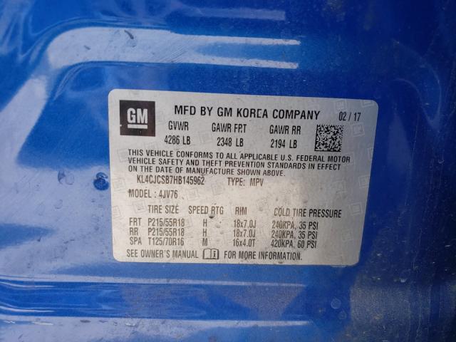Photo 10 from auction – 2017 BUICK ENCORE ESS with VIN KL4CJCSB7HB145962