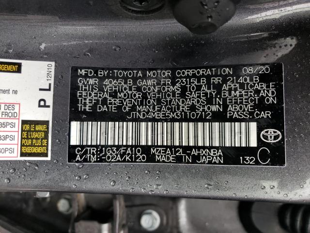 Photo 10 from auction – 2021 TOYOTA COROLLA SE with VIN JTND4MBE5M3110712
