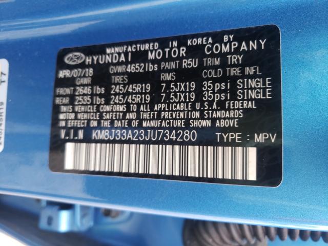 Photo 10 from auction – 2018 HYUNDAI TUCSON VAL with VIN KM8J33A23JU734280