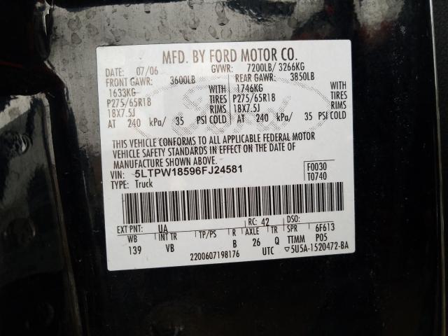 Photo 10 from auction – 2006 LINCOLN MARK LT with VIN 5LTPW18596FJ24581