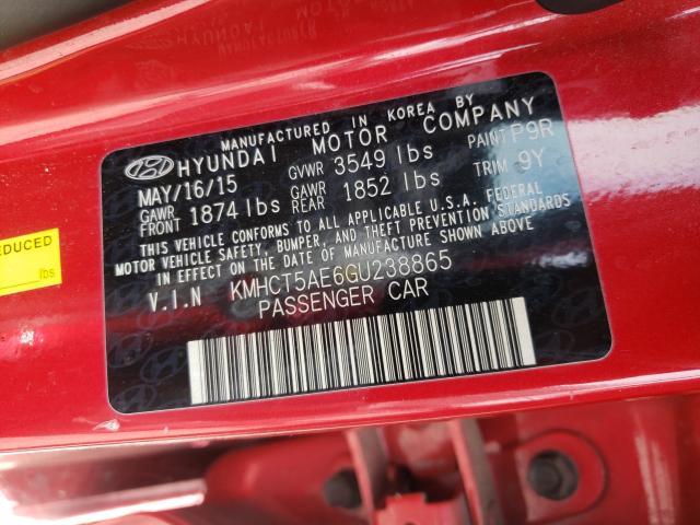 Photo 10 from auction – 2016 HYUNDAI ACCENT SE with VIN KMHCT5AE6GU238865