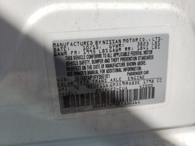 Photo 10 from auction – 2015 NISSAN SENTRA with VIN 3N1AB7AP1FY350161